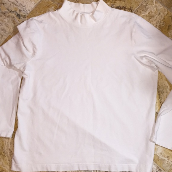 Talbots gentle wear white mock turtleneck - Picture 2 of 8